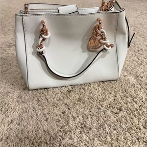 Michael Kors White Crossbody Bag with Gold Accents